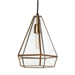 Mercana Prima 9.5x12.5 Gold Metal and Glass Pyramid Pendant Light