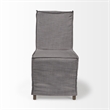 Elbert I Gray Fabric Slip-Cover Brown Wood Dining Chair (Set of 2)