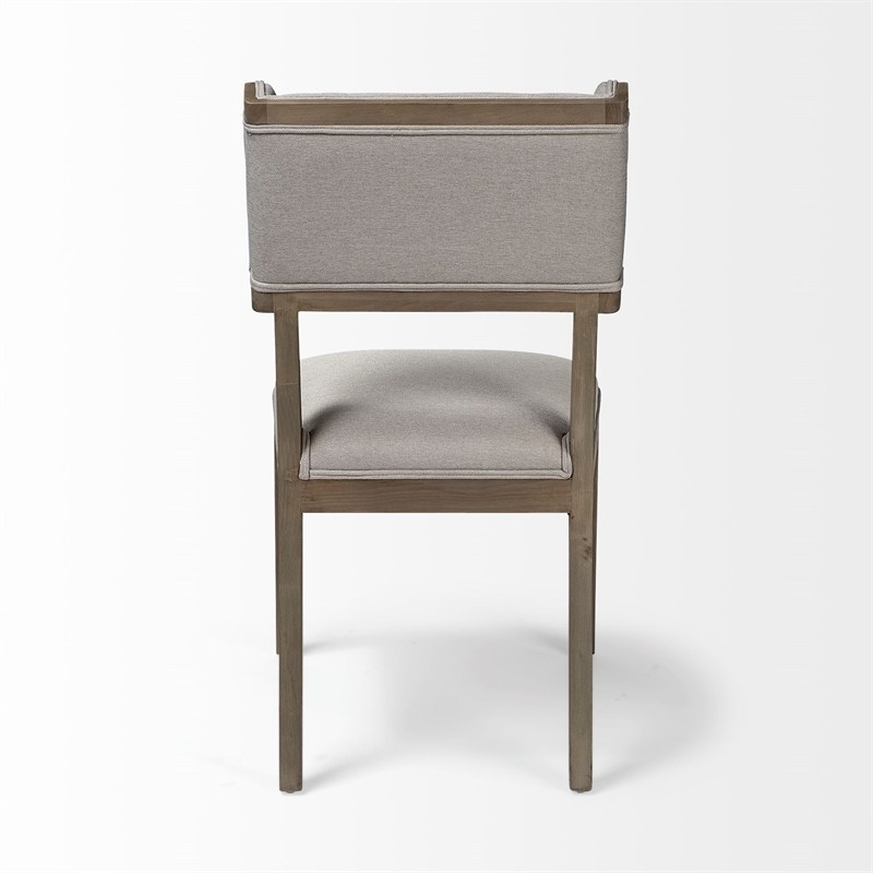 Mercana Tenton II Grey Fabric Seat Brown Wood Frame Dining Chair (Set of 2)