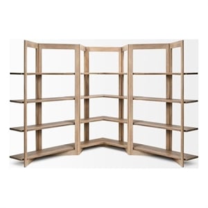Mercana Turnbull I 42L x 20W x 72H Light Brown Wood Four Shelf Shelving Unit