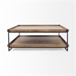 Trey 48x46 Rectangular Brown Wood Top Black Coffee Table (Set of 2)