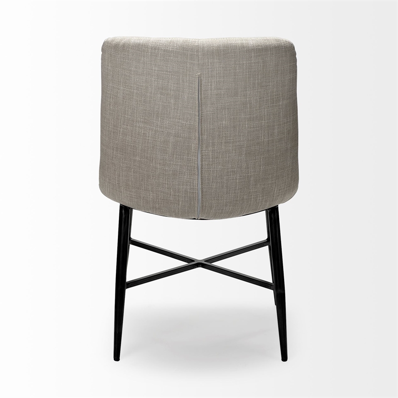 Mercana Barrow I Cream Fabric Wrap Black Metal Frame Dining Chair (Set of 2)