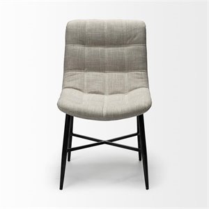 Mercana Barrow I Cream Fabric Wrap Black Metal Frame Dining Chair (Set of 2)