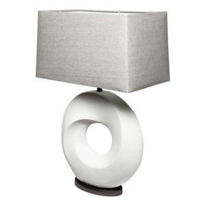 Mercana Celtica (26.8&quotH) White Resin Ring-Shaped Base Table Lamp