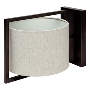 Mercana Smithe I 9x13 Black Toned Metal Cream Lampshade Wall Sconce