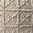 Mercana Leroy Ivory Wool Popcorn Detail Square Pouf