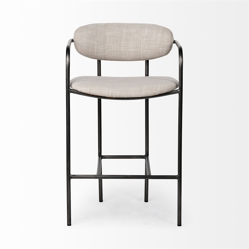 Mercana Parker Counter Stool in Matte Black and Beige
