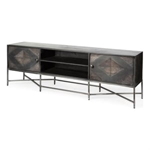 Mercana Hobbart I Solid Wood 81&quot TV Media Console in Dark Brown