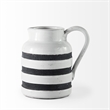 Mercana Harmon I Small White/Charcoal Ceramic Jug
