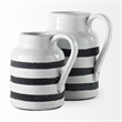 Mercana Harmon I Small White/Charcoal Ceramic Jug