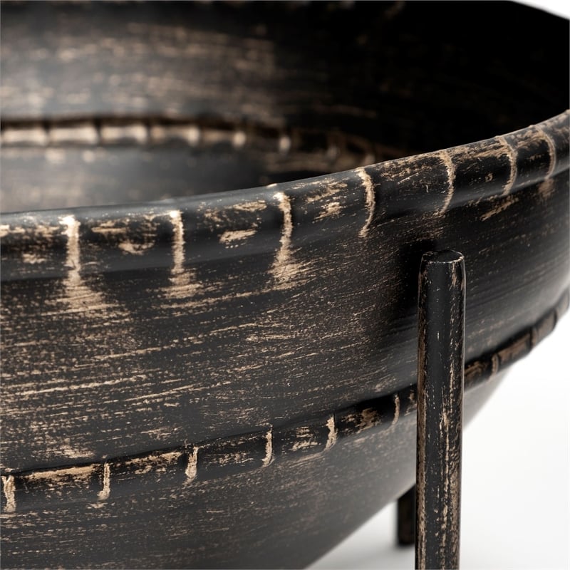 Mercana Cauldron Decorative Set of Two Bronze Metal Bowls