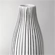 Mercana Furniture Kira I Small White Pinstripe Ceramic Vase