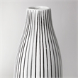 Mercana Furniture Kira I Small White Pinstripe Ceramic Vase