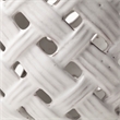 Mercana Forillon I Short White Glazed Lattice Pattern Ceramic Vase