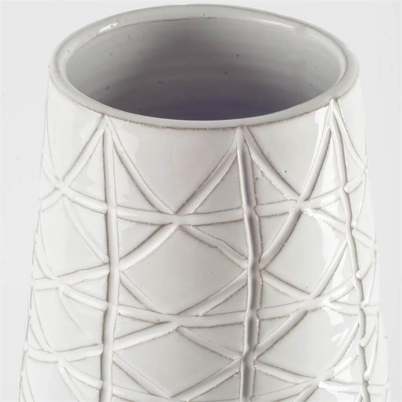 Mercana Harrier II Large Gray Ceramic Dark Base White Vase