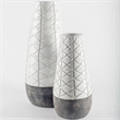 Mercana Harrier II Large Gray Ceramic Dark Base White Vase