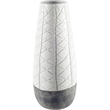Mercana Harrier II Large Gray Ceramic Dark Base White Vase
