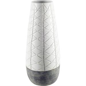 Mercana Harrier II Large Gray Ceramic Dark Base White Vase