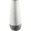Mercana Harrier II Large Gray Ceramic Dark Base White Vase