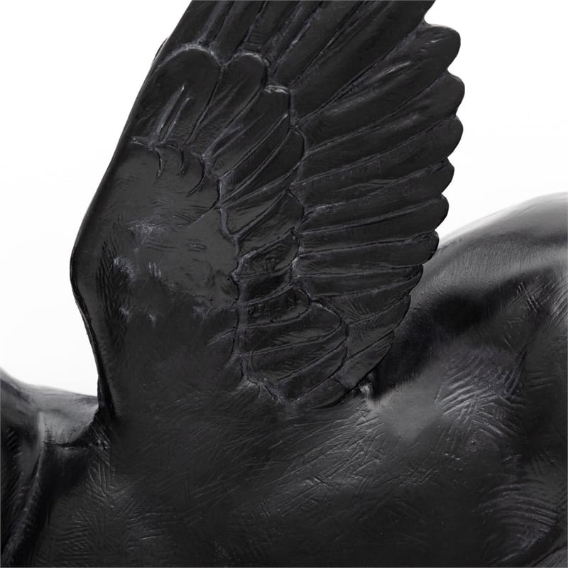 Mercana Hogbadi Set of 2 Black Resin Flying Pigs