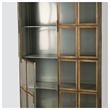 Mercana Pandora I Wood and Metal Glass Door Display Cabinet in Brown