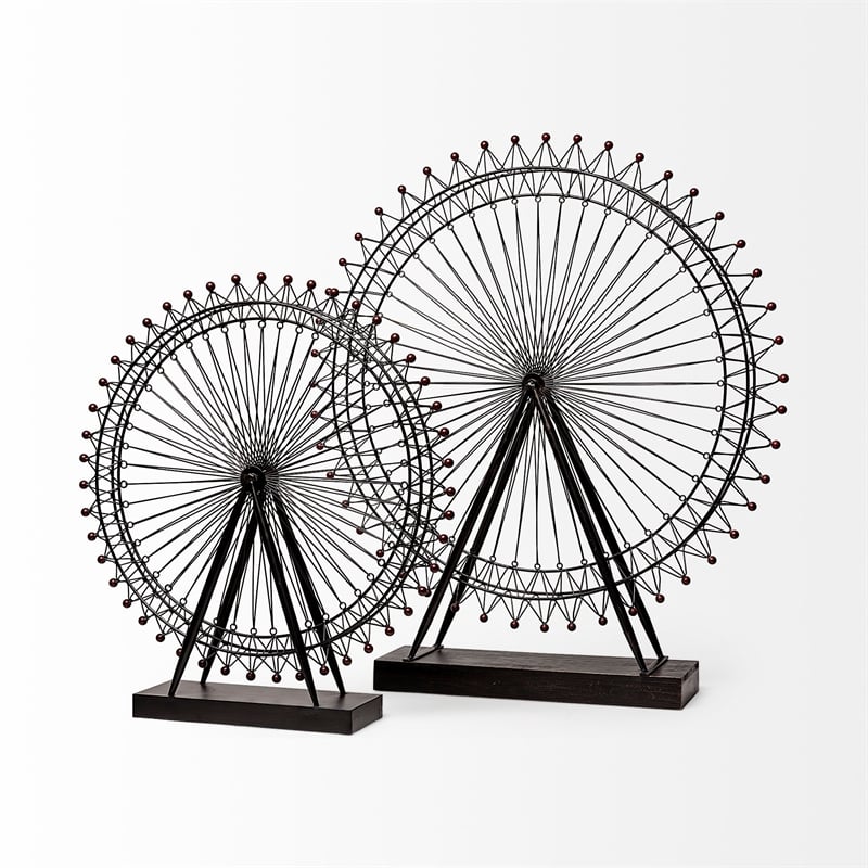 Mercana London Eye Ferris Wheel Object in Gray metal
