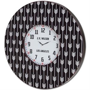Mercana Calabash II 33&quot Oversize Contemporary Black and White Wooden Wall Clock