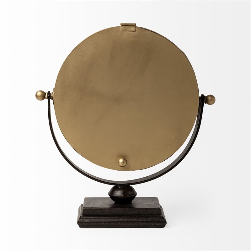 Mercana Houston Gold Metal Half-Moon Base Table Clock