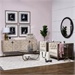 Mercana Furniture Set of Two Wooden Brown Chevron Boxes