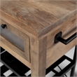 Mercana Stuart I Solid Wood Two-Tier Metal Rolling Kitchen Island in Brown