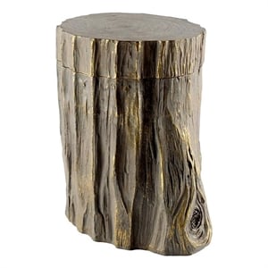 Mercana Willow I Short Brown Resin Stump Storage Box in Resin