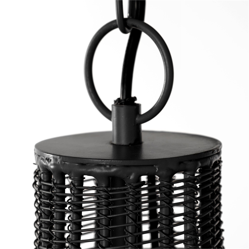 Mercana Coolie Metal Mesh-Style 4 Bulb Chandelier in Black