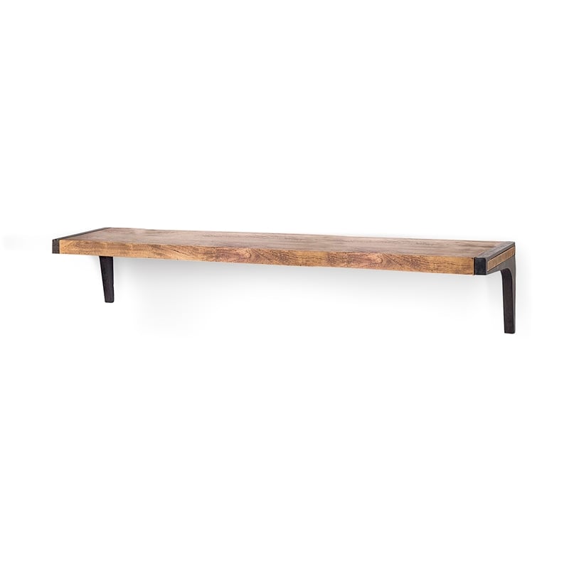 Mercana Dion I Large Brown Wood Wall Shelve