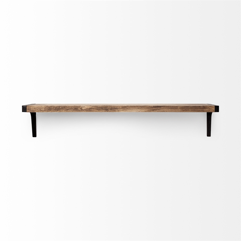 Mercana Dion I Large Brown Wood Wall Shelve