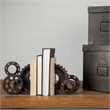 Mercana Cogsworth Black Matte Industrial Resin Gear Bookend