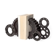 Mercana Cogsworth Black Matte Industrial Resin Gear Bookend
