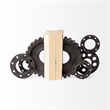 Mercana Cogsworth Black Matte Industrial Resin Gear Bookend