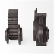 Mercana Cogsworth Black Matte Industrial Resin Gear Bookend