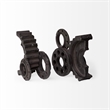 Mercana Cogsworth Black Matte Industrial Resin Gear Bookend