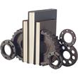 Mercana Cogsworth Black Matte Industrial Resin Gear Bookend