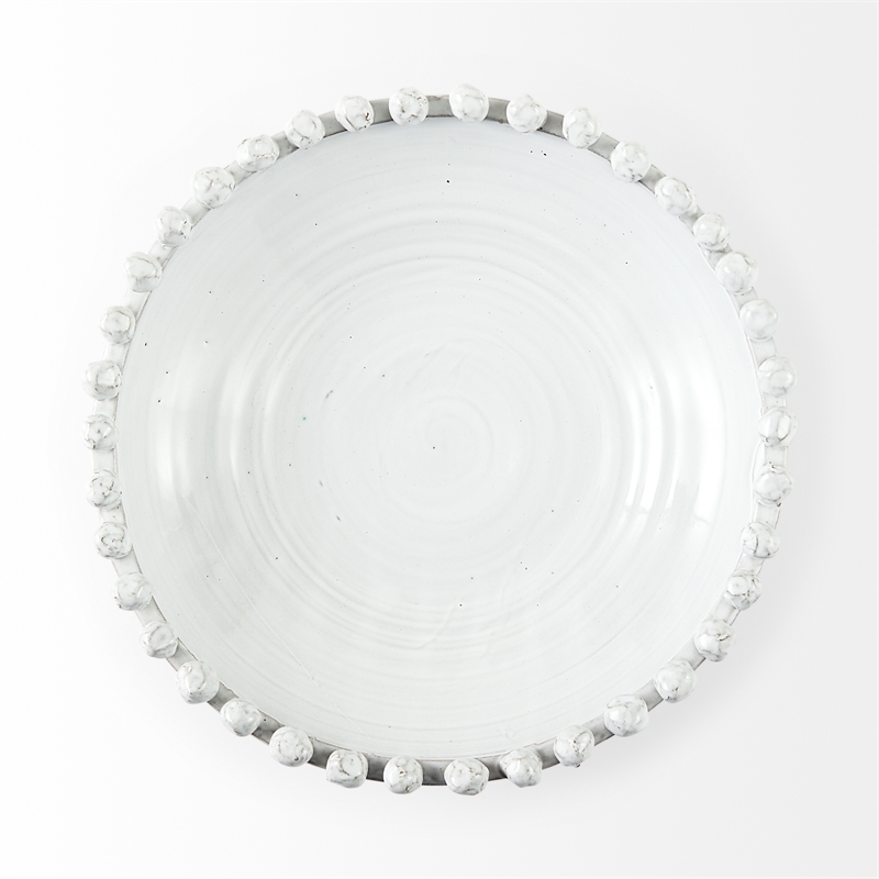 Mercana Basin Large Off White Ceramic Decorative Bowl