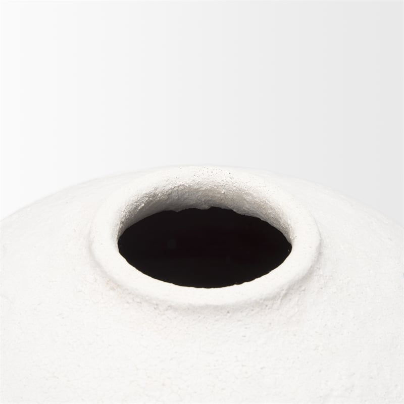 Mercana Karakum II Large White Textured Ceramic Vase