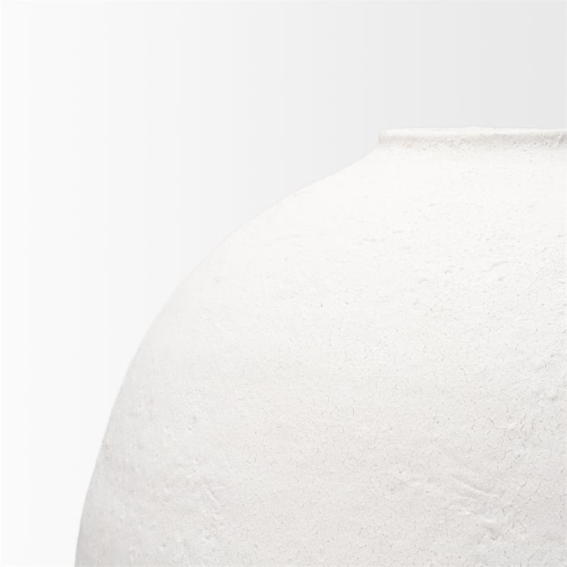 Mercana Karakum II Large White Textured Ceramic Vase