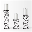 Mercana Omega I Small Black Metal Stacked Ring Table Candle Holder