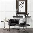 Mercana  Furniture Omega II Medium Black Metal Stacked Ring Table Candle Holder