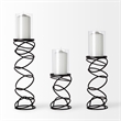 Mercana Furniture Omega III Large Black Metal Stacked Ring Table Candle Holder