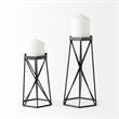 Mercana Sixx II Large Antiqued Silver Metal Hexagonal Table Candle Holder