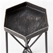 Mercana Sixx II Large Antiqued Silver Metal Hexagonal Table Candle Holder