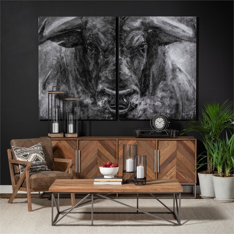 Mercana Velo II Large Black Metal Cylindrical Table Candle Holder