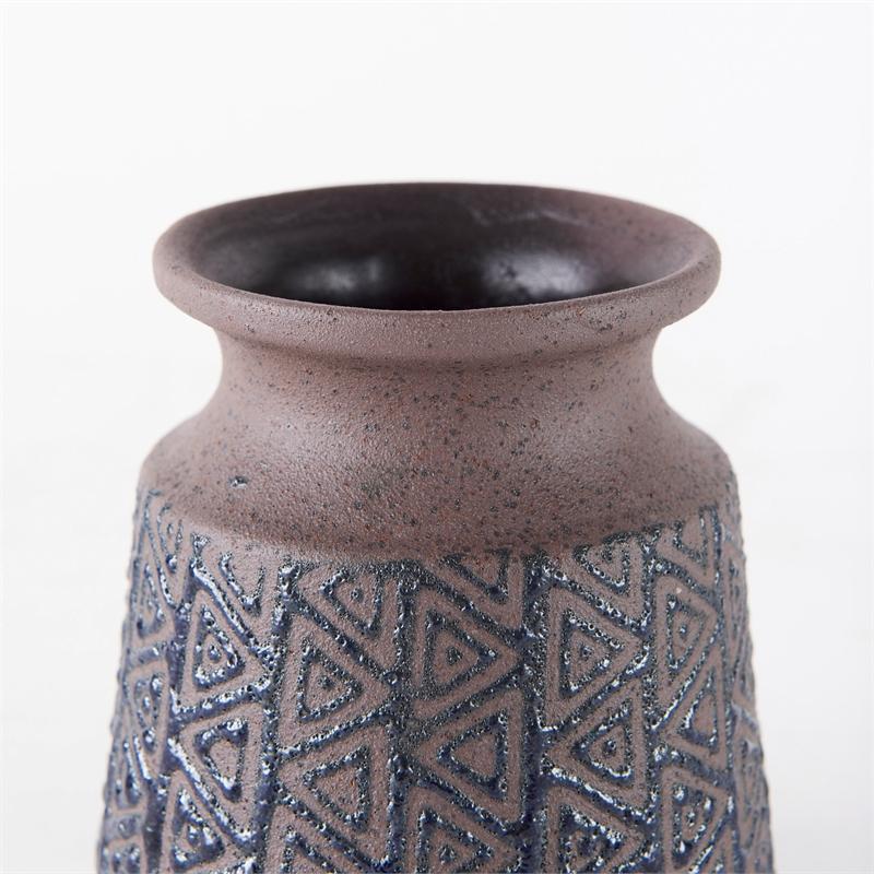Mercana Sefina I Small Brown/Black Patterned Ceramic Vase